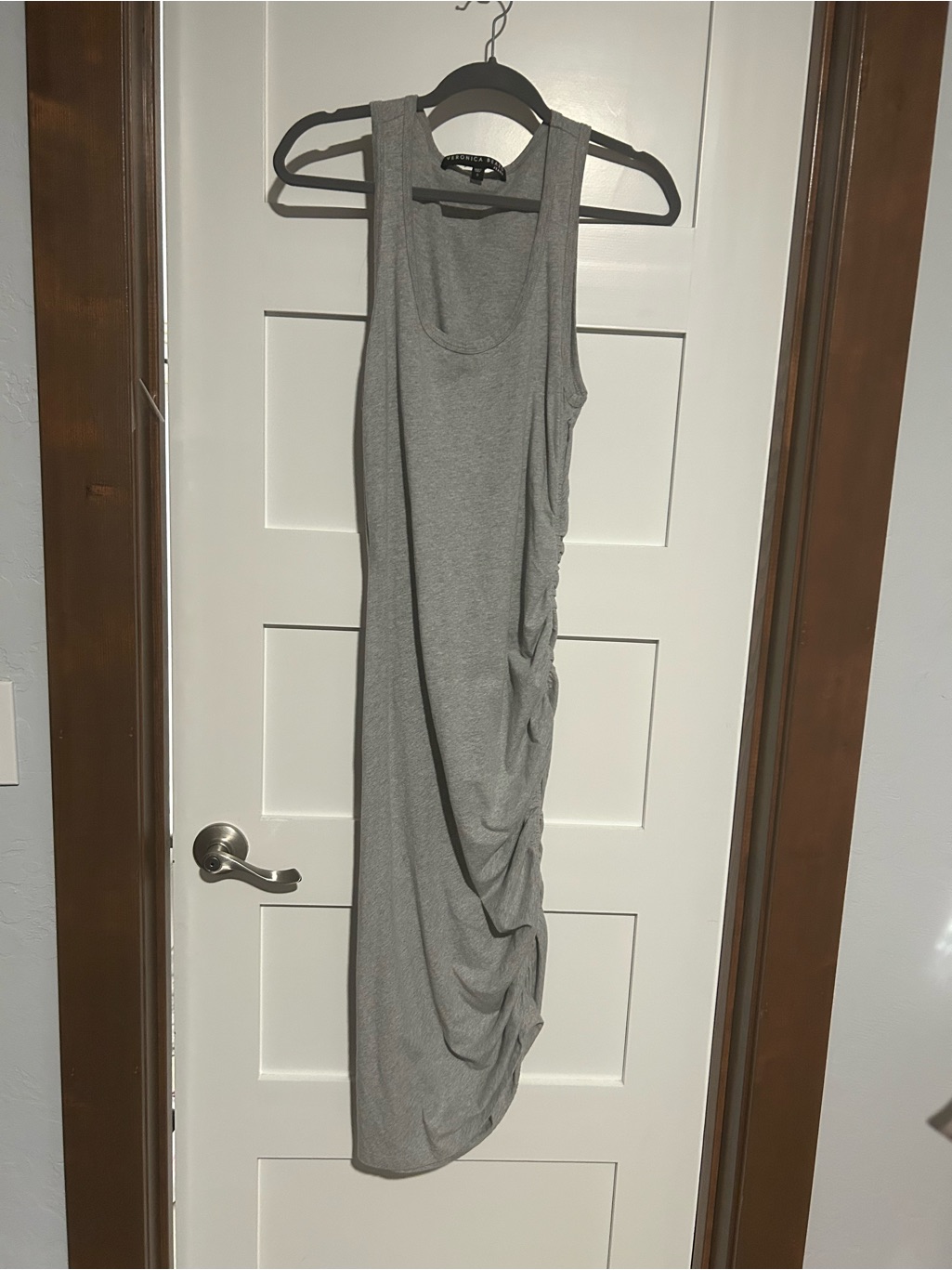 Veronica Beard Haylee Asymmetric Jersey Tank Midi Dress Gray Size Small